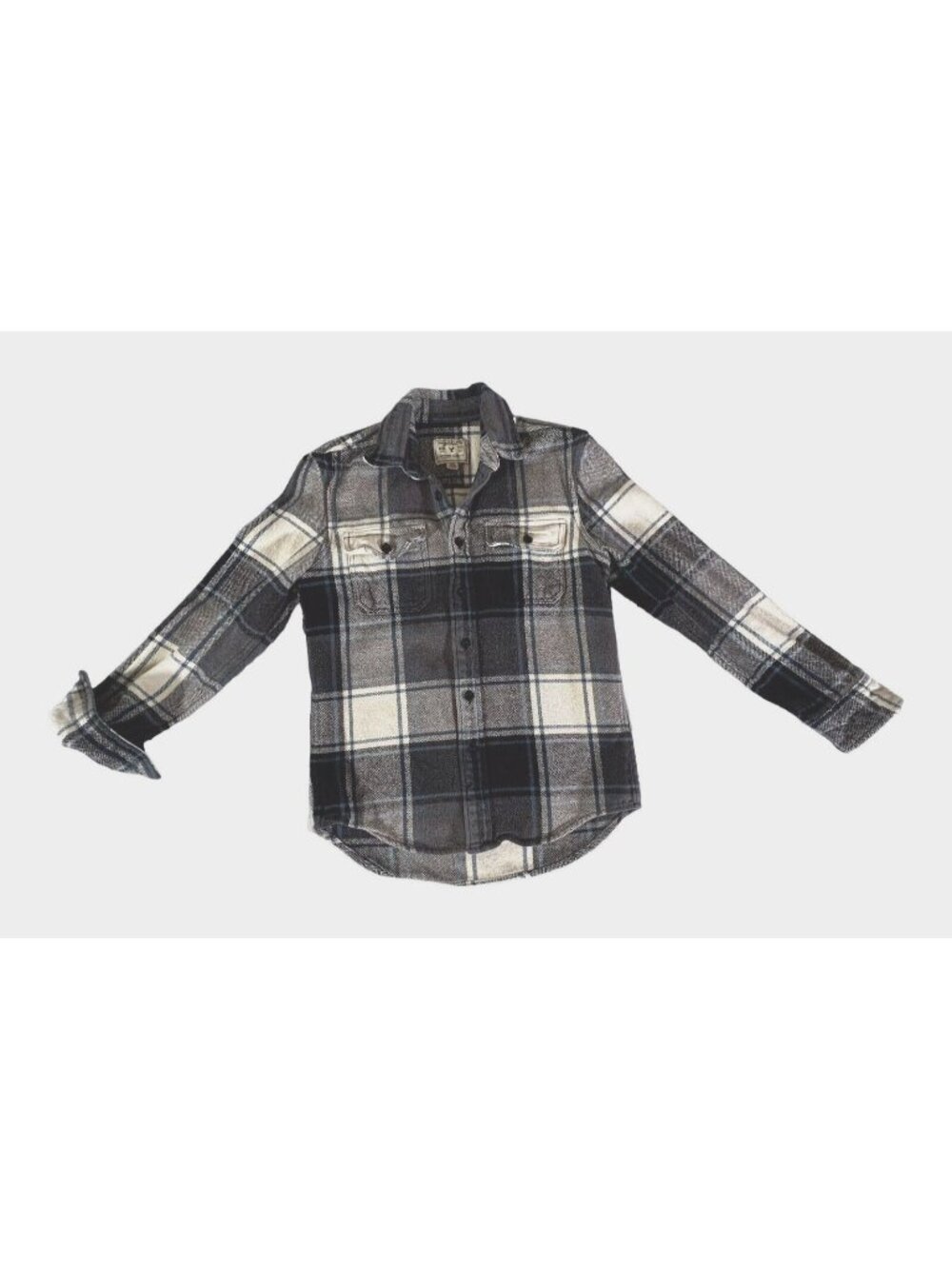 American Eagle Womens Shirt Jacket Small Shacket Blue Button Down Plaid Thick